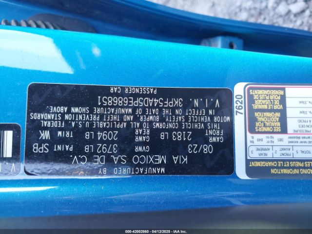 3KPF54AD5PE686851 KIA Forte Gt-line