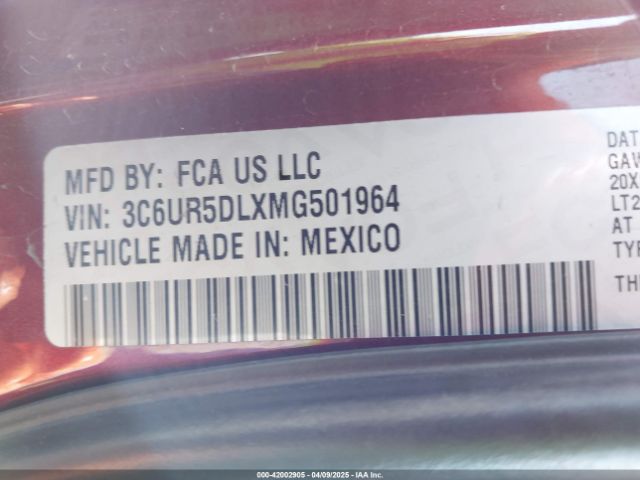 3C6UR5DLXMG501964 RAM 2500 Big Horn  4x4 6'4 Box