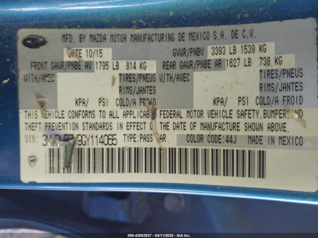 3MYDLBZV9GY114065 Scion IA