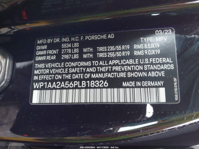 2023 PORSCHE MACAN WP1AA2A56PLB18326 Photo 8