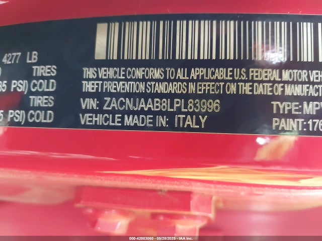 ZACNJAAB8LPL83996 Jeep Renegade Jeepster Fwd