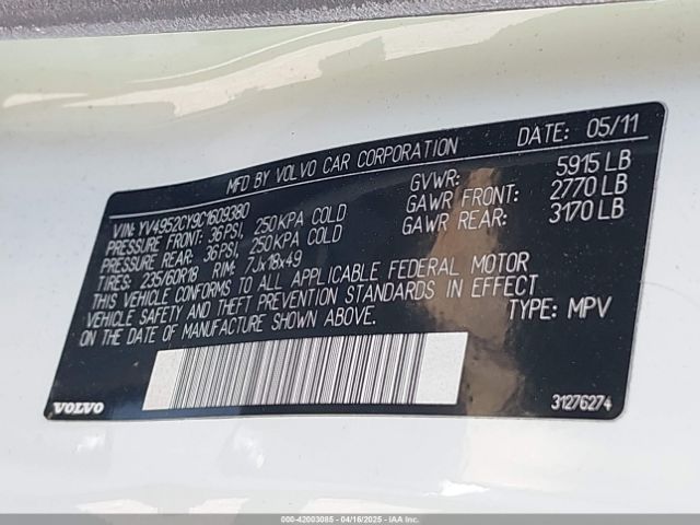 2012 VOLVO XC90 YV4952CY9C1609380 Photo 8