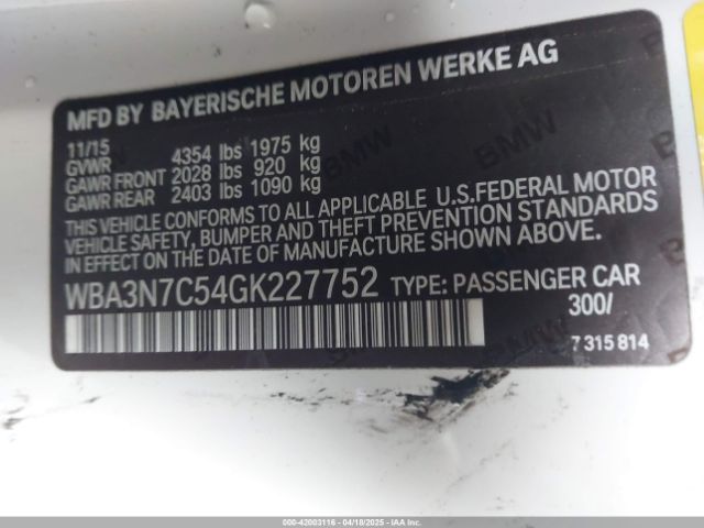 WBA3N7C54GK227752 BMW 428i