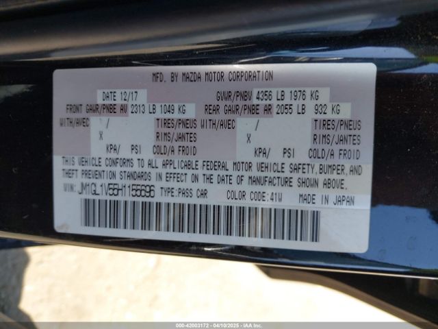 JM1GL1V55H1155696 Mazda Mazda6 Touring