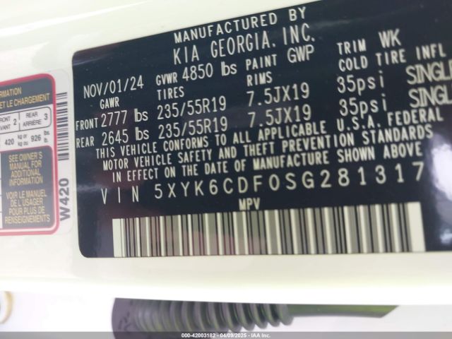 5XYK6CDF0SG281317 KIA Sportage X-line