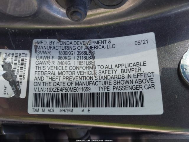 19XZE4F50ME011659 Honda INSIGHT EX