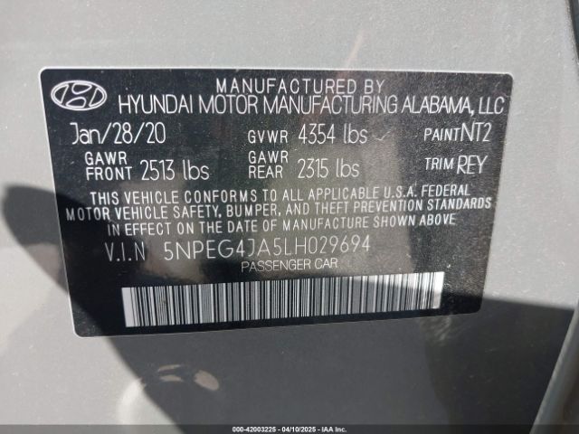 5NPEG4JA5LH029694 Hyundai gdi theta iii