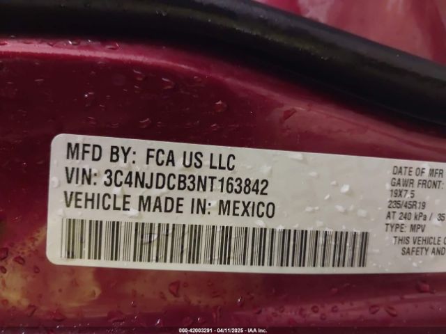 3C4NJDCB3NT163842 Jeep Compass High Altitude 4x4