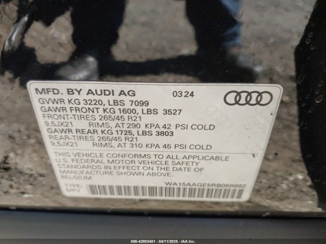 2024 AUDI Q8 E-TRON WA15AAGE5RB058692 Photo 8