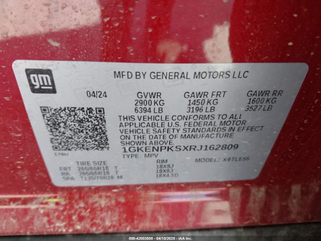 1GKENPKSXRJ162809 GMC Acadia Awd At4