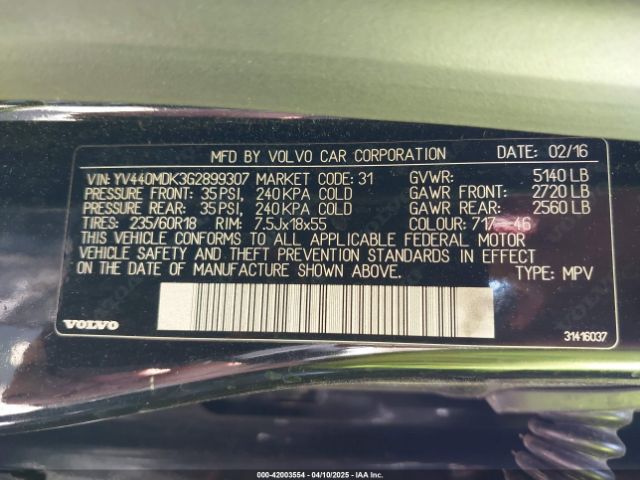 2016 VOLVO XC60 YV440MDK3G2899307 Photo 8