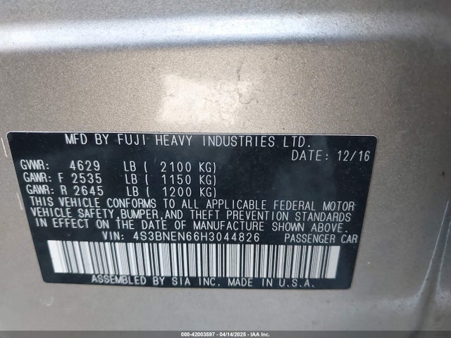 4S3BNEN66H3044826 Subaru Legacy 3.6r Limited