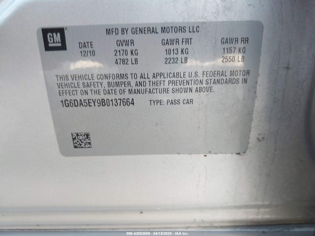 2011 CADILLAC CTS 1G6DA5EY9B0137664 Photo 8