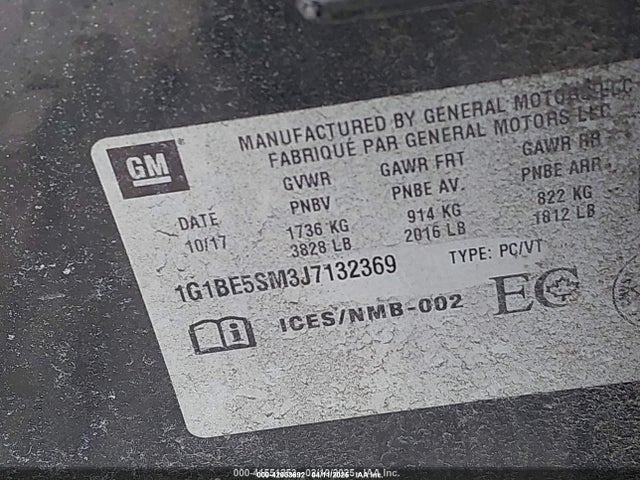 1G1BE5SM3J7132369 Chevrolet Cruze Lt Auto