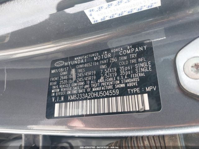 KM8J33A20HU504559 Hyundai Tucson Night