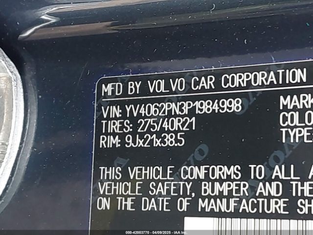YV4062PN3P1984998 Volvo Xc90 B6 Plus 7-seater
