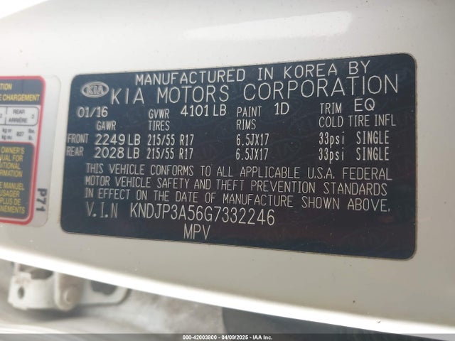 KNDJP3A56G7332246 KIA SOUL +