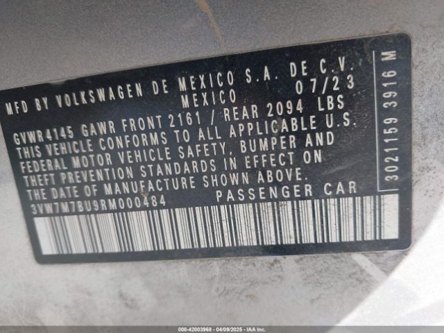 3VW7M7BU9RM000484 Volkswagen Jetta 1.5t Se