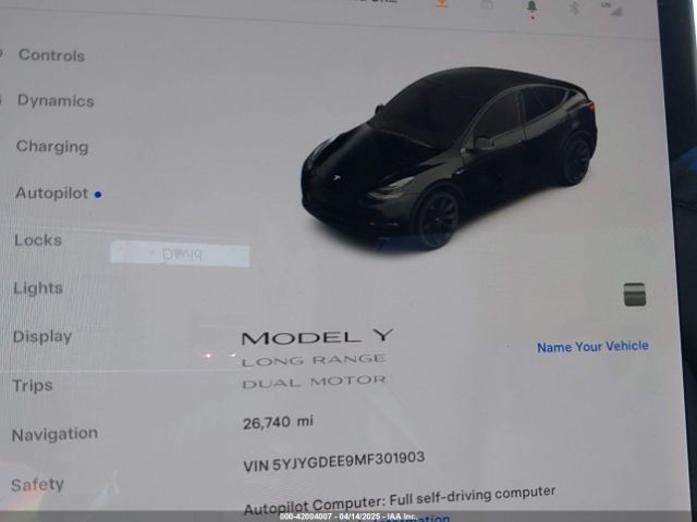 5YJYGDEE9MF301903 Tesla Model Y Long Range Dual Motor All-wheel Drive
