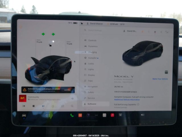 5YJYGDEE9MF301903 Tesla Model Y Long Range Dual Motor All-wheel Drive