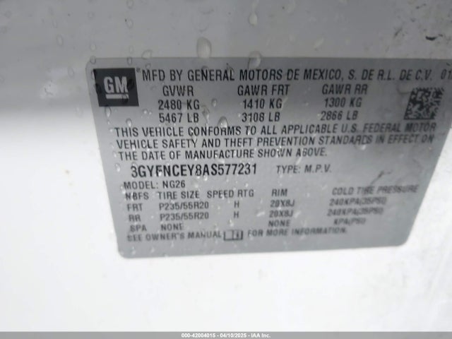 2010 CADILLAC SRX 3GYFNCEY8AS577231 Photo 8