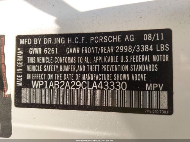 2012 PORSCHE CAYENNE WP1AB2A29CLA43330 Photo 8