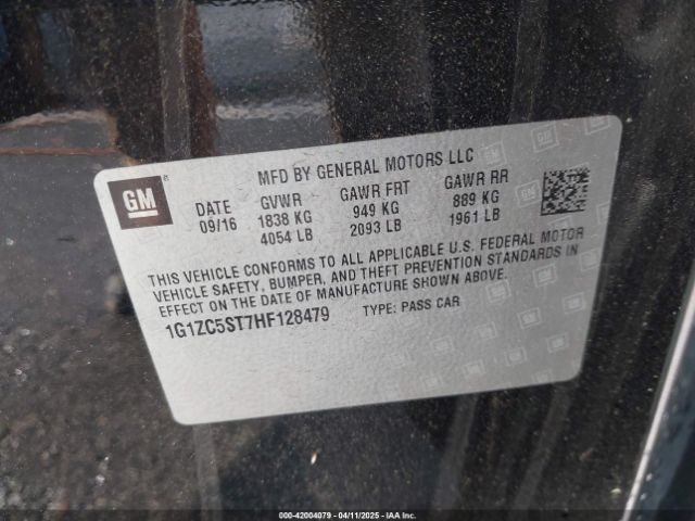 1G1ZC5ST7HF128479 Chevrolet Malibu 1fl