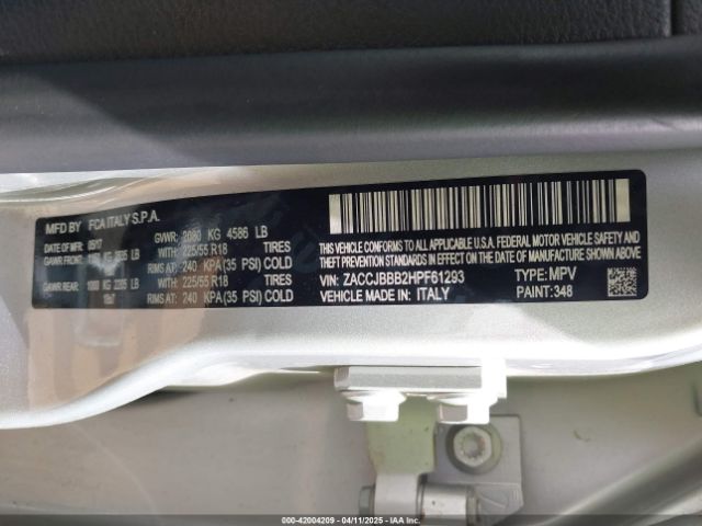 ZACCJBBB2HPF61293 Jeep Renegade Altitude 4x4