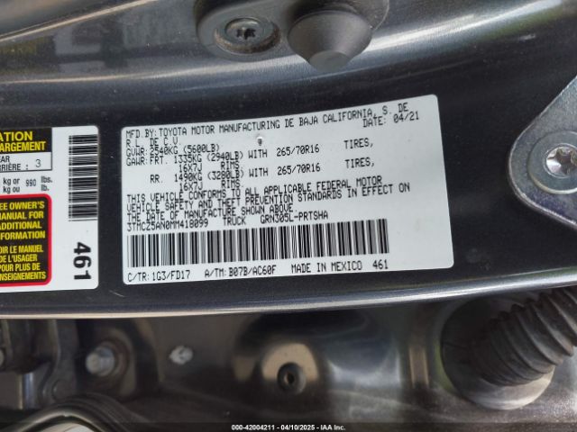 3TMCZ5AN0MM418099 Toyota Tacoma Trd Off-road