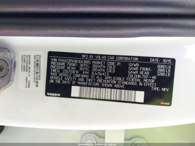 YV4A22PK8G1043665 Volvo Xc90 T6 Momentum