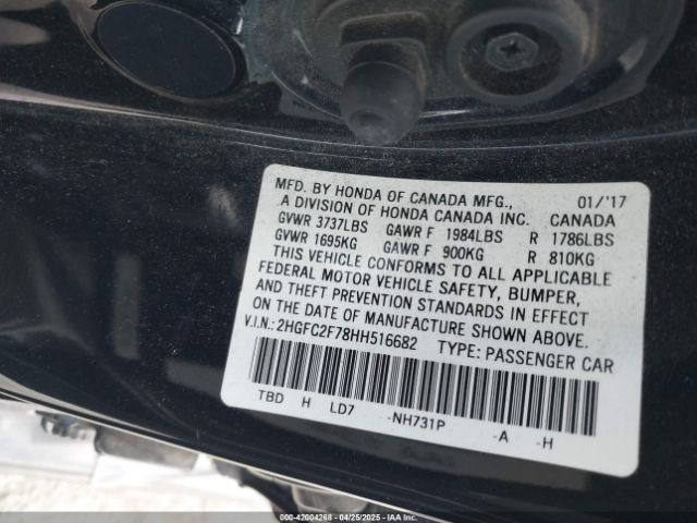 2HGFC2F78HH516682 Honda CIVIC EX