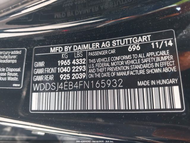 2015 MERCEDES-BENZ CLA 250 WDDSJ4EB4FN165932 Photo 8