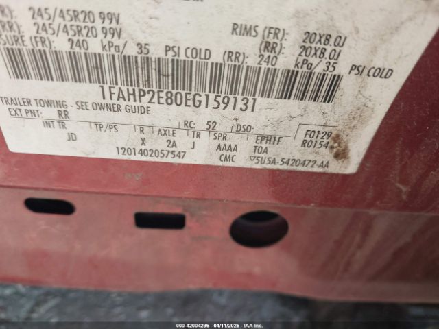 1FAHP2E80EG159131 Ford TAURUS SEL
