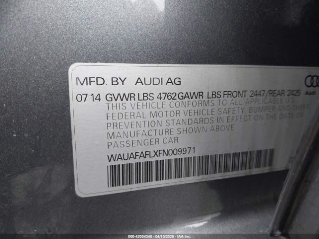 WAUAFAFLXFN009971 Audi A4 2.0t Premium
