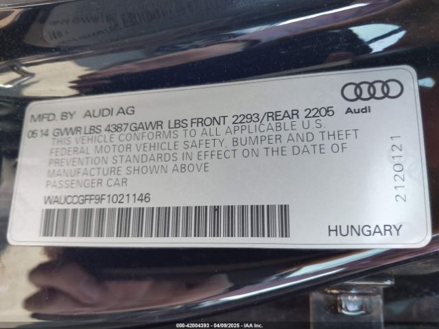 WAUCCGFF9F1021146 Audi A3 1.8t Premium