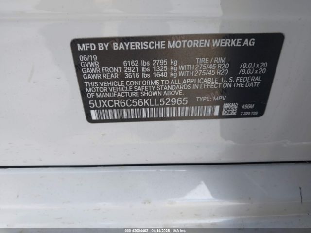 5UXCR6C56KLL52965 BMW X5 Xdrive40i