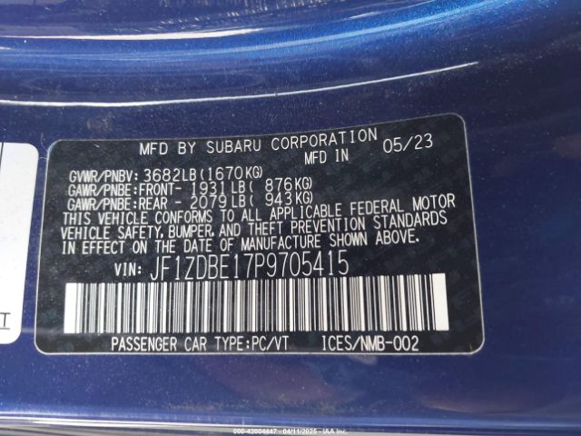 JF1ZDBE17P9705415 Subaru Brz Limited