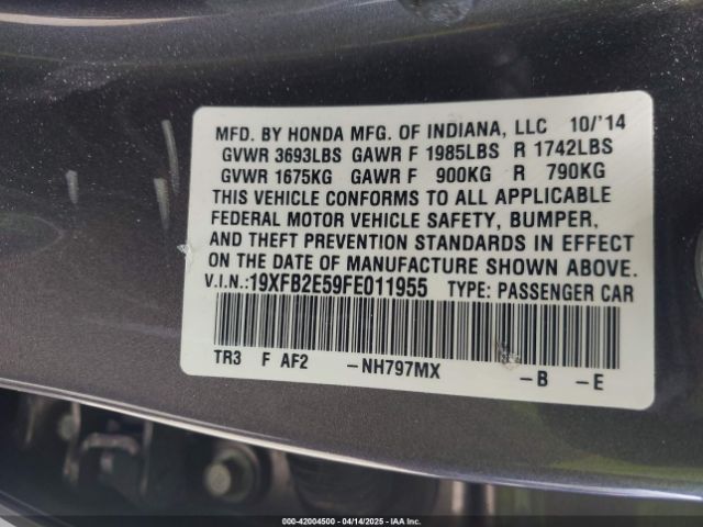 19XFB2E59FE011955 Honda Civic Lx