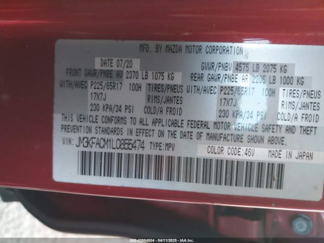 JM3KFACM1L0855474 Mazda Cx-5 Touring