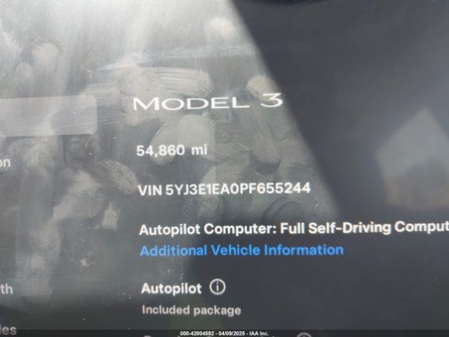 5YJ3E1EA0PF655244 Tesla Model 3 Rear-wheel Drive