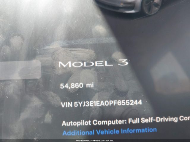5YJ3E1EA0PF655244 Tesla Model 3 Rear-wheel Drive