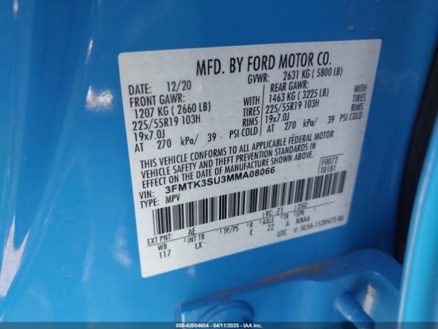 3FMTK3SU3MMA08066 Ford Mustang Mach-e Premium