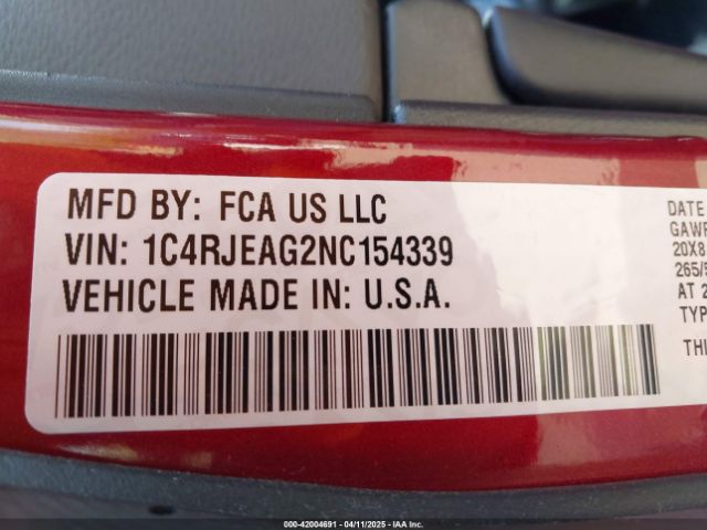 2022 JEEP GRAND CHEROKEE WK 1C4RJEAG2NC154339 Photo 8