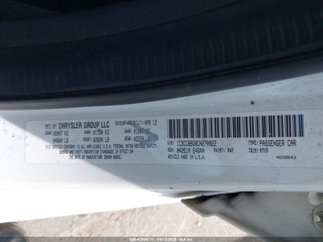 2012 CHRYSLER 200 1C3CCBBG0CN270822 Photo 8