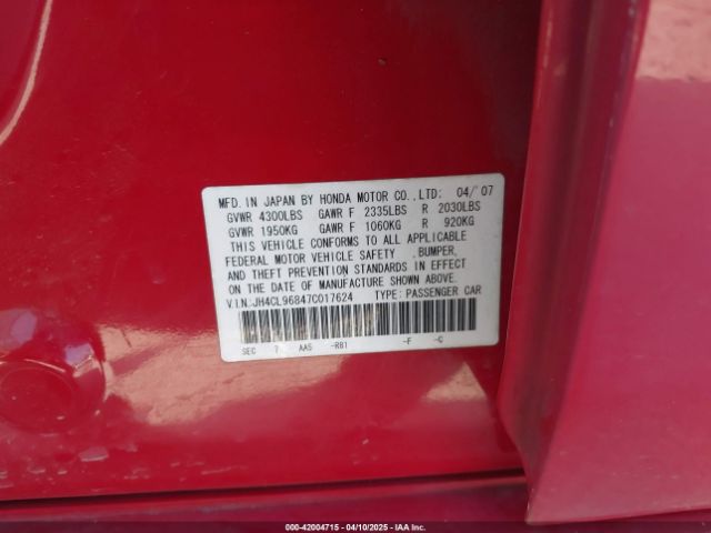 2007 ACURA TSX JH4CL96847C017624 Photo 8