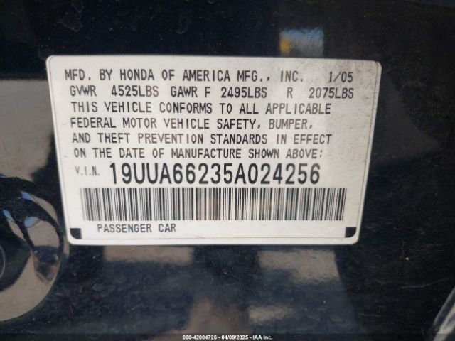 2005 ACURA TL 19UUA66235A024256 Photo 8