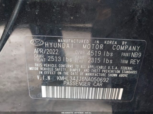 KMHL34JJ6NA050692 Hyundai Sonata Hybrid Sel