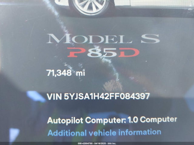 2015 TESLA MODEL S 5YJSA1H42FF084397 Photo 6