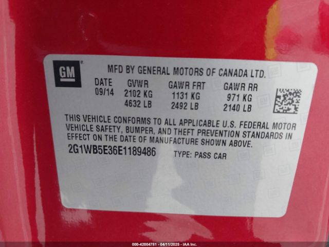 2G1WB5E36E1189486 Chevrolet Impala Limited Lt