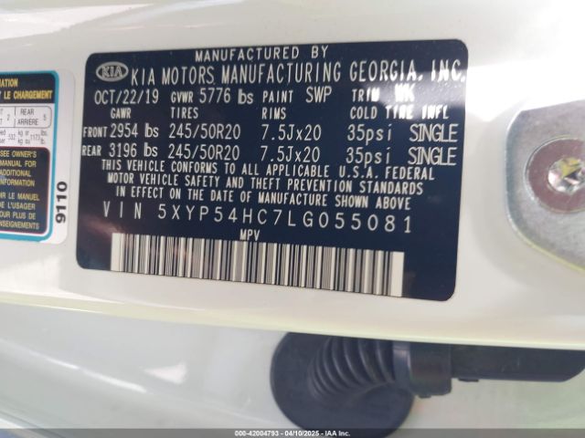 5XYP54HC7LG055081 KIA Telluride Sx